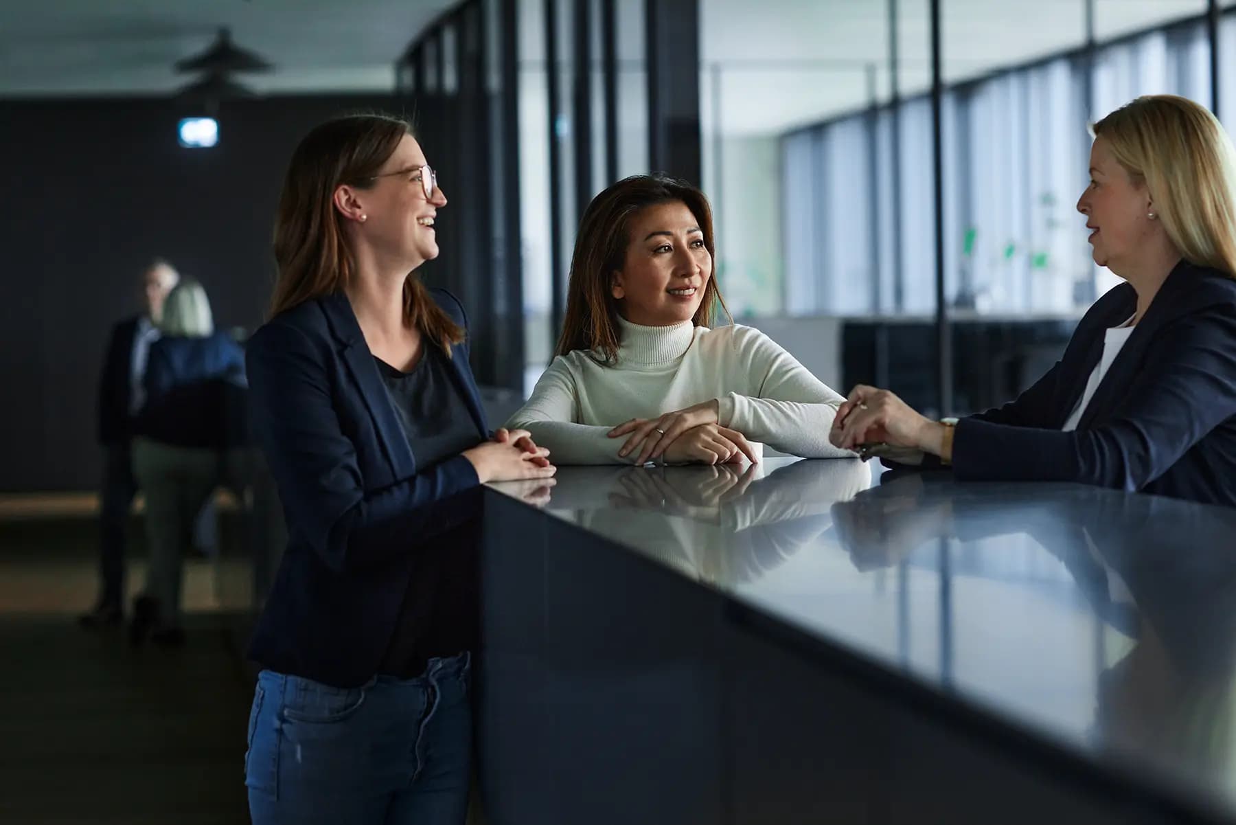 Diverse team members collaborating